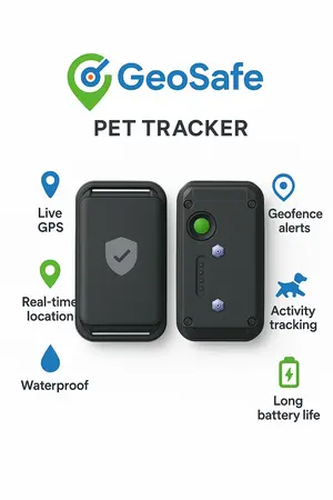 Pet GPS Tracker (4G LTE) — Real-Time Location, IP68 Waterproof, Buzzer Finder & Long Battery